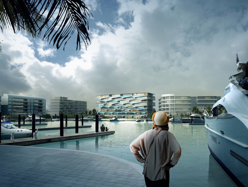 巴哈马的蜂窝表面住宅建筑BIG Designs Centerpiece for a New Resort in the Bahamas (4)