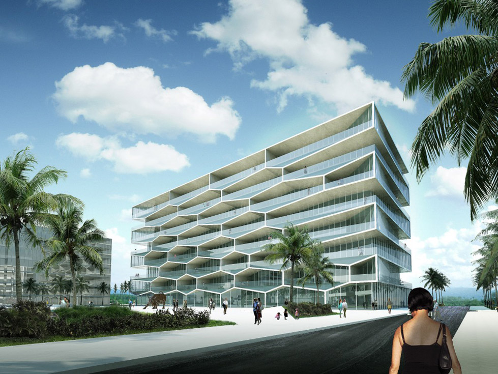 巴哈马的蜂窝表面住宅建筑BIG Designs Centerpiece for a New Resort in the Bahamas (5)